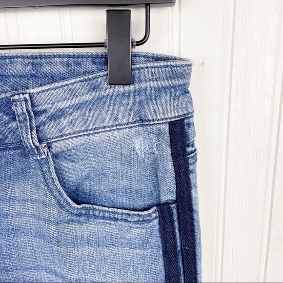 Democracy Flex-ellent Ankle Jeans Side Stripe Distressed Denim Women's Size 4 - Picture 5 of 10